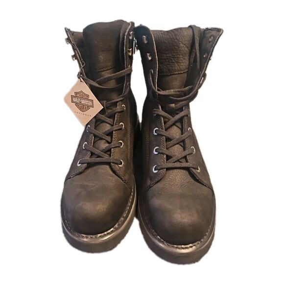 Harley-Davidson Men’s 11.5 Black Leather Riding Boots Steel Toe Waterproof NWT main image 4
